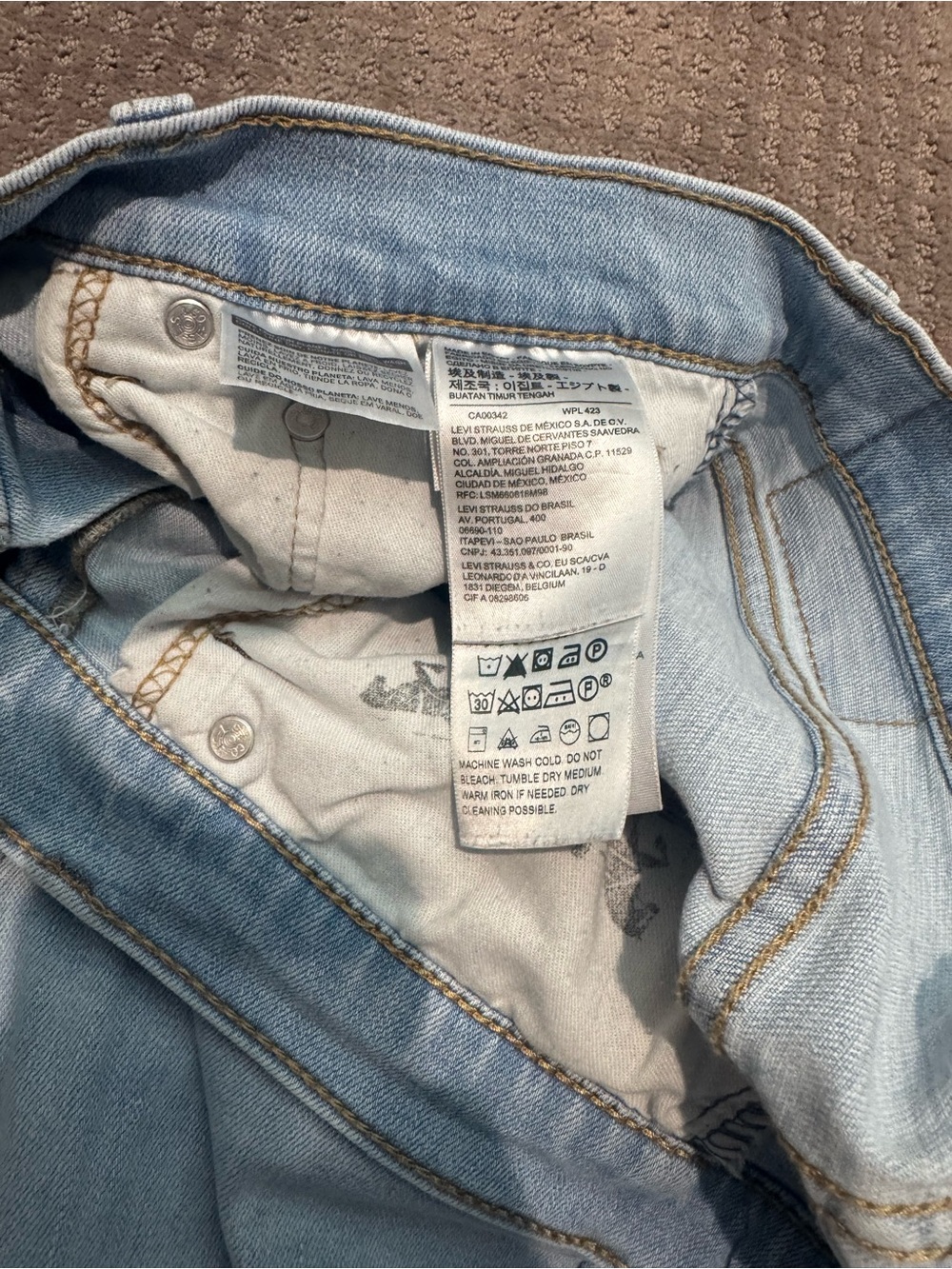 Levis 527 Slim Bootcut Light Wash Jeans Mens 32x38 Tall Light Blue - Picture 4 of 10